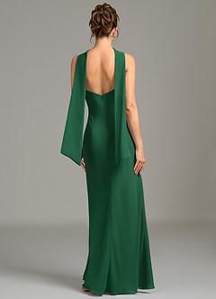 Azazie Cassiana Bridesmaid Dresses Dark Green Mermaid Pleated Chiffon Dress image5