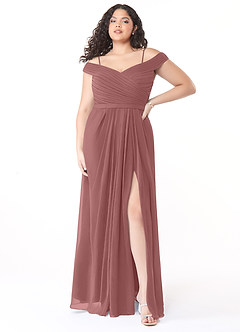 Azazie Audrianna 신부 들러리 드레스 A라인 쉬폰 플로어 길이 드레스 image7