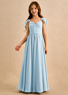 Azazie Meimei Girls Formal Flower Girl Klänningar Klä A-Line i Chiffong Plisserad image3