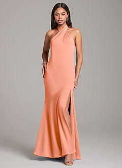 Azazie Lorena Bridesmaid Dresses Sunset Mermaid Pleated Chiffon Dress image1