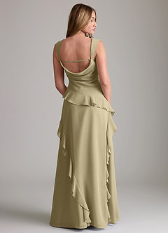 Azazie Sloane Bridesmaid Dresses Moss Green A-Line Sweetheart Neckline Chiffon Dress image2