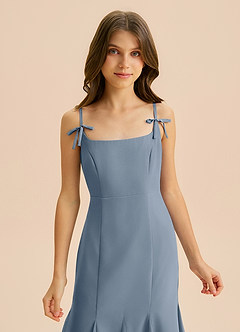 Azazie Evey Junior Abito Sirena in Chiffon Plissettato Crepuscolo image6