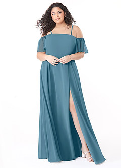 Azazie Sue Brudtärnklänningar Klänning av A-Line i Chiffong Av axeln Bermuda Konvertibel image6