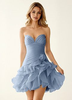 Rentina Azul Polvoriento Vestido corto de tul para gala image1
