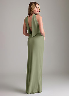 Azazie Lusinda Vestidos de madrinha de casamento Vestido Pistache de Chiffon de sereia com Fora do ombro image6