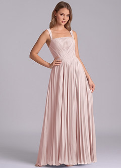 Azazie Mina Jurken voor bruidsmeisjes Jurk van Chiffon met A-Lijn Geplooid Blozend Roze image6