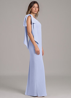 Azazie Capri Bridesmaid Dresses Lavender A-Line One Shoulder Chiffon Dress image3