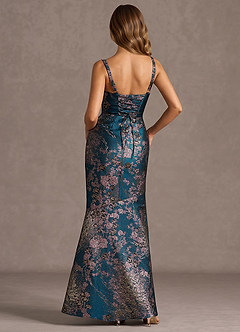 Vestido Floral Verde Azulado Largo Trinity image2