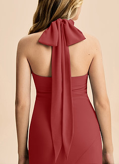 Azazie Velli Junior Meerjungfrau-Linie Hoher Kragen Chiffon Kleid Rost image6