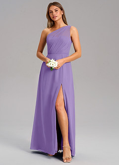 Azazie Phaedra Bridesmaid Dresses Tahiti A-Line One Shoulder Chiffon Dress image4
