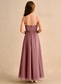 Azazie Twilight Dance Girls Formal Blumenmädchenkleider A-Linie Plissee Chiffon Kleid Wüstenrose image2