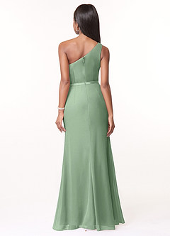 Azazie Liza Vestidos de madrinha de casamento Vestir Matchá de Chiffon de sereia com Um ombro image2