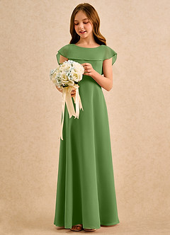 Azazie Kittie Girls Formal Flower Girl Klänningar Klä A-Line i Chiffong image3