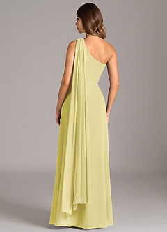 Azazie Tella Brautjungfernkleider A-Linie One-Shoulder Chiffon Kleid Zitronensorbet image6