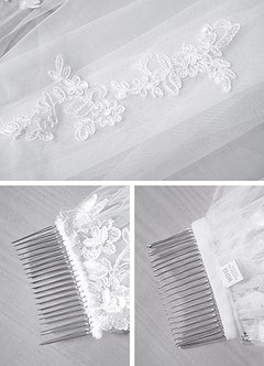 front Walzerschleier mit Diamanten und Spitze