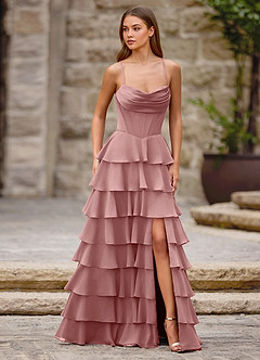Rhythm Rose Clair Robe de bal trapèze à volants image4