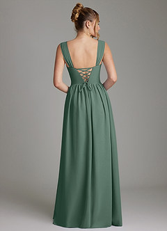Azazie Caterina Bridesmaid Dresses Sea Moss A-Line Corset Chiffon Dress image6
