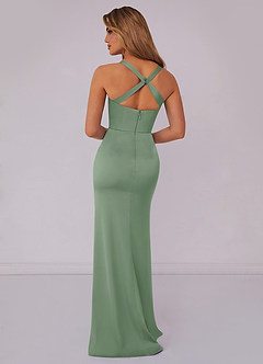 Barbie ♥ Azazie Bridesmaid Dresses Matcha Mermaid Pleated Stretch Satin Dress image2