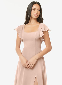 Azazie Bondi Bridesmaid Dresses English Rose A-Line Ruffled Chiffon Dress image6