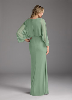 Azazie Ysabella Mother of the Bride Dresses Matcha Mermaid Pleated Mesh Dress image5