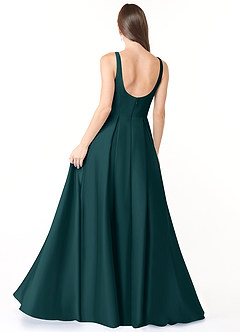 Azazie Neve Brautjungfernkleider Ballkleid mit Taschen Stretch-Satin Kleid Kiefer image2