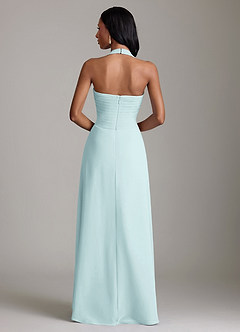 Azazie Clarisa Bridesmaid Dresses Sea Glass A-Line Pleated Chiffon Dress image2