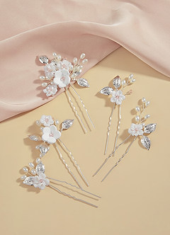 front Winter Flower Pearl Pins