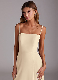 Azazie Wren Abiti da Damigella Abito A-Line in Chiffon Senza Cinturino Champagne image2