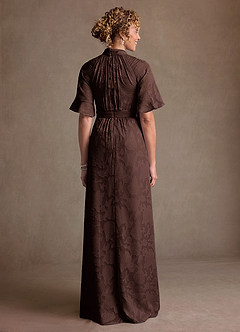 Azazie Hypatia Suknie dla Matki Panny Młodej Osłona Pofałdowany Kwiatowe wypalenie Długość podłogi Sukienka image3