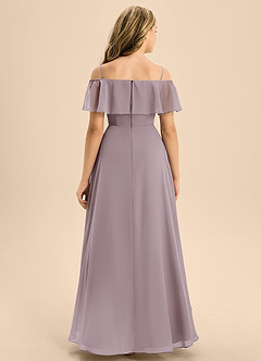 Azazie Maggie Junior A-Linie Schulterfrei Chiffon Kleid Dämmerung image6