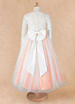 Azazie Elodie Flower Girl Dresses Ivory Sunset Ball-Gown Lace Dress image11