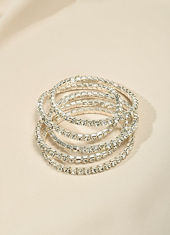 front Lot de 5 bracelets extensibles en cristal