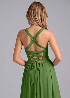 Azazie Francis Bridesmaid Dresses Basil A-Line Corset Chiffon Dress image7