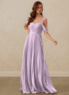 Christian Siriano Bridal for Azazie 1013 Bridesmaid Dresses Frosted Lilac A-Line Off the Shoulder Chiffon Dress image7