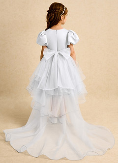Azazie Cocoa Blumenmädchenkleider Ballkleid Plissee Tüll Kleid Weiß image7