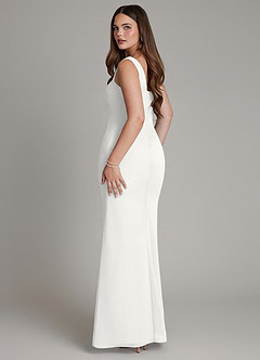 Azazie Hadley Bridesmaid Dresses White Mermaid Pleated Chiffon Dress image5