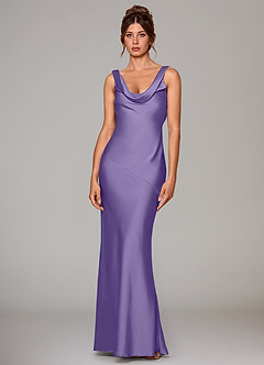 Azazie Rylina Bridesmaid Dresses Tahiti Mermaid Stretch Satin Dress image1