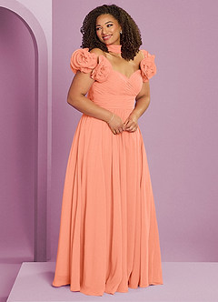 Barbie ♥ Azazie Bridesmaid Dresses Sunset A-Line Off the Shoulder Chiffon Convertible Dress image12