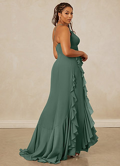 Christian Siriano Bridal for Azazie 1006 Bridesmaid Dresses Sea Moss Mermaid Ruched Chiffon Dress image9