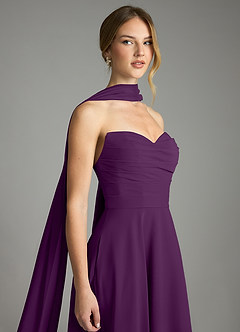 Azazie Ayla Abiti da Damigella Abito A-Line in Chiffon Scollo a Cuore Uva image6