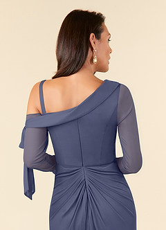 Azazie Marna Mother of the Bride Dresses Stormy Sheath One Shoulder Mesh Dress image5