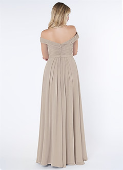 Azazie Audrianna Bridesmaid Dresses Frost A-Line Off-The-Shoulder Gathered Chiffon Convertible Dress image2
