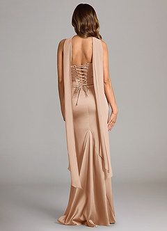 Azazie Sorrel Bridesmaid Dresses English Rose Mermaid Strapless Stretch Satin Convertible Dress image2