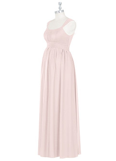 Azazie Melanie Final Sale Empire Pleated Mesh Floor-Length Dress image8