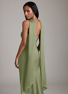 Azazie Saylor Bridesmaid Dresses Garden Sage Mermaid Strapless Stretch Satin Dress image7