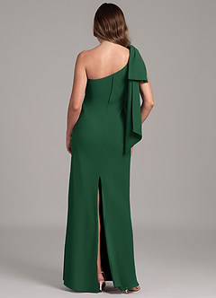 Azazie Capri Abiti da Damigella Abito A-Line in Chiffon Monospalla Verde Scuro image2