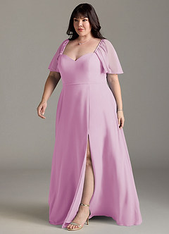 Azazie Chloe Bridesmaid Dresses Candy Pink A-Line Sweetheart Neckline Chiffon Dress image11