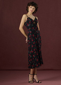 Masie Negro Rojo Vestido midi image1