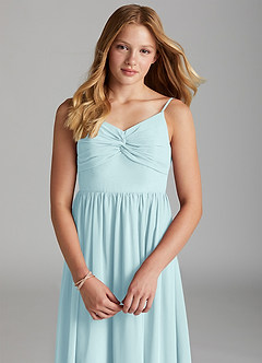 Azazie Zeya Junior Sea Glass A-Line Chiffon Dress image6
