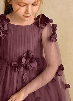 Azazie Staria Blumenmädchenkleider Ballkleid Gestreift Tüll Kleid Sangria image10